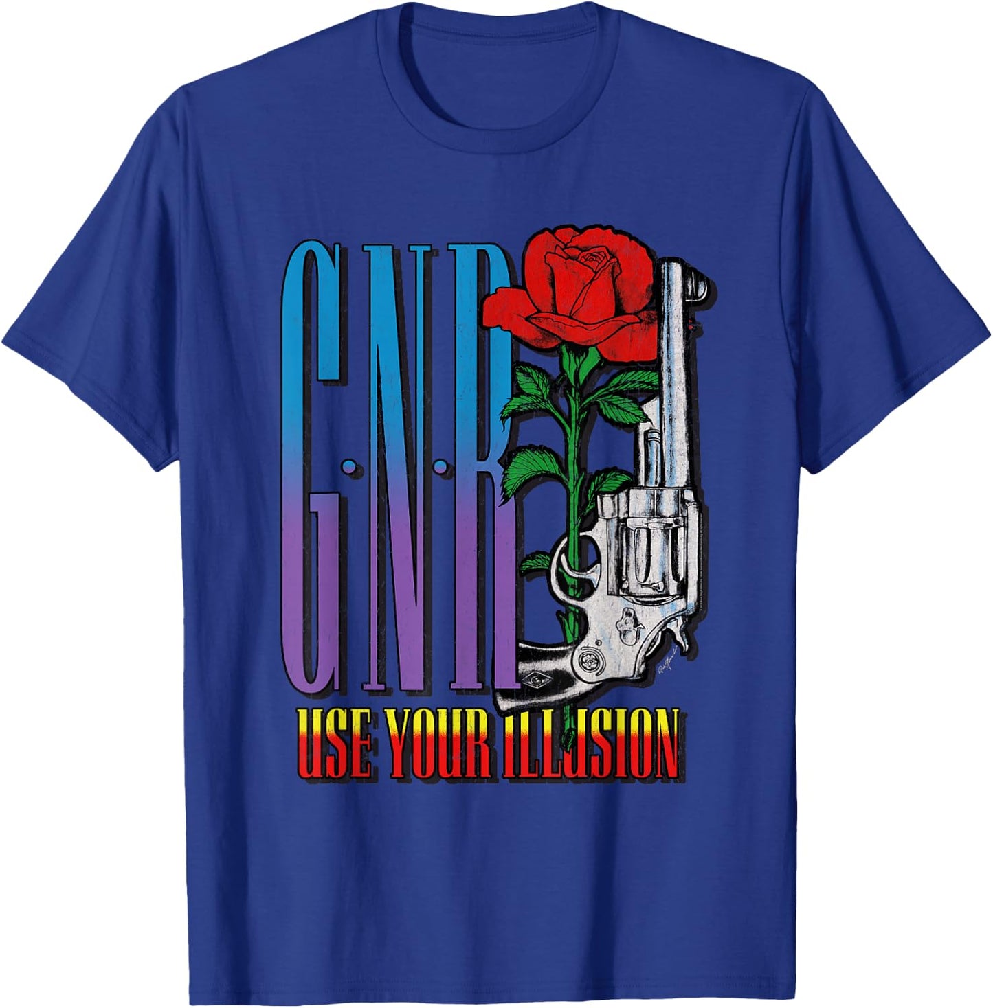 Guns N' Roses Official Use Your Illusion Pistol T-Shirt - T-Shirt | Royal