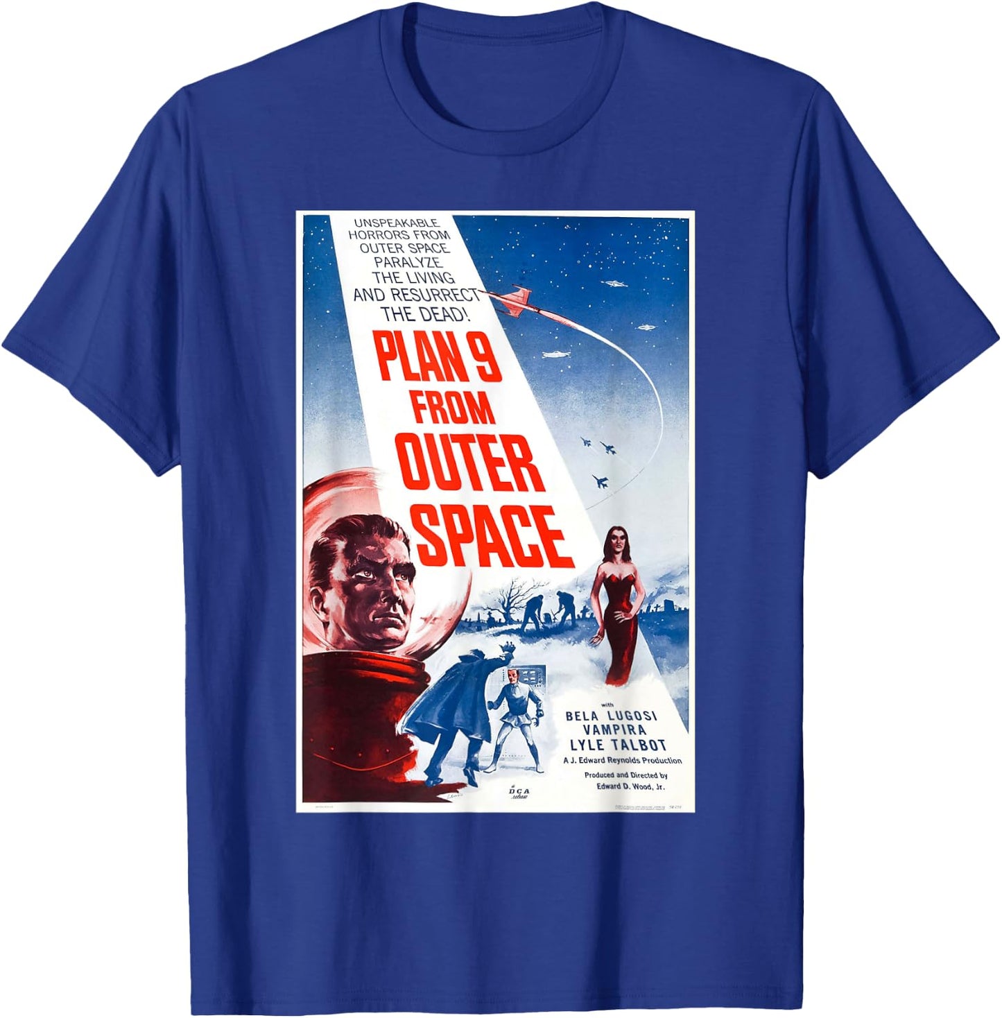 Plan 9 From Outer Space Vintage Poster T-Shirt - T-Shirt | Royal