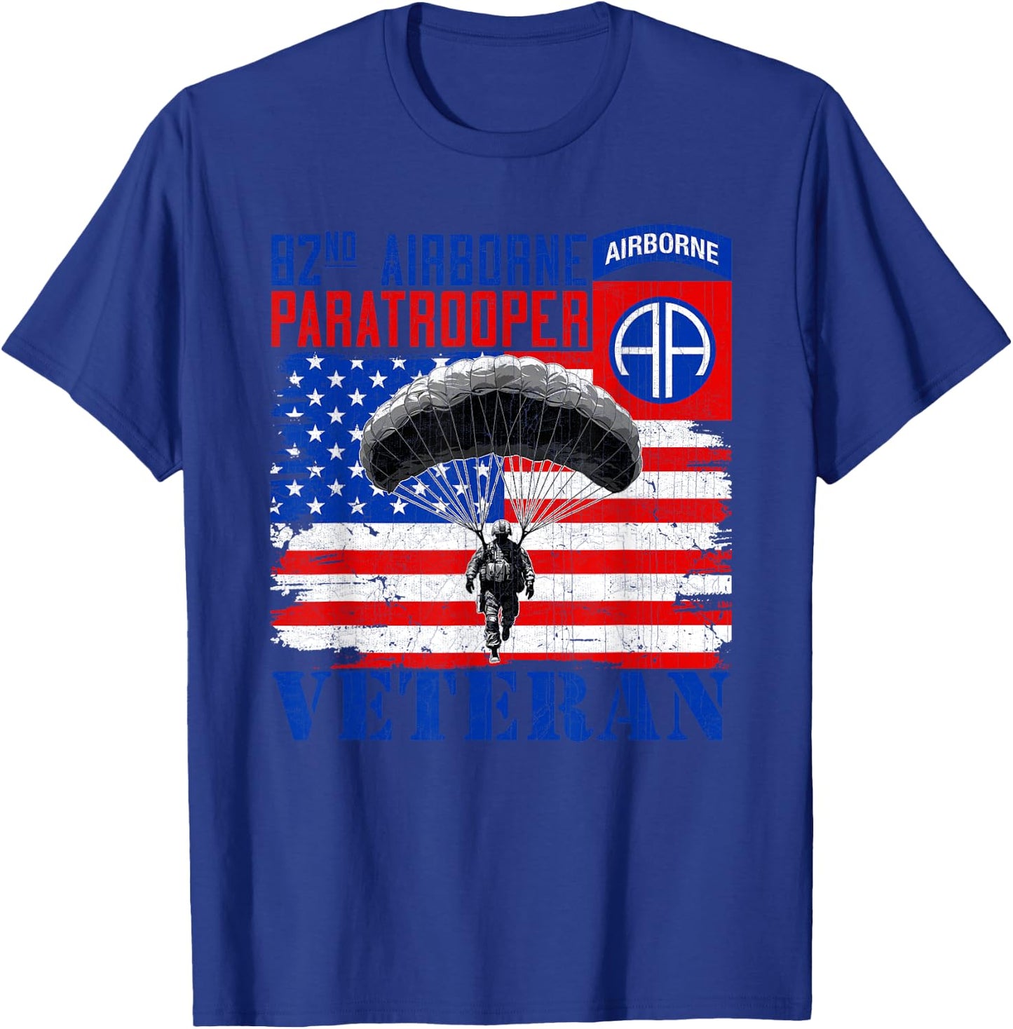 82nd Airborne Division Paratrooper Veteran Fort Bragg Gifts T-Shirt - T-Shirt | Royal