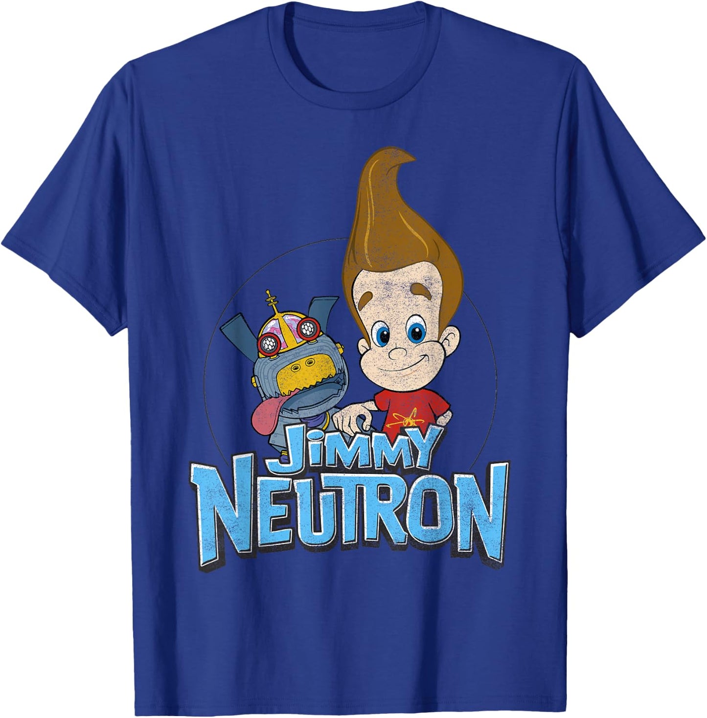 Jimmy Neutron Goddard Title Vintage Poster T-Shirt - T-Shirt | Royal