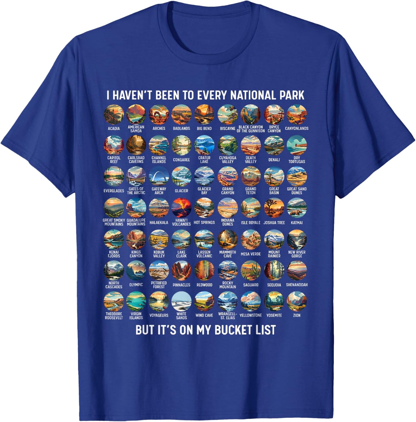 All US National Park Checklist Bucket List Of National Parks T-Shirt - T-Shirt | Royal