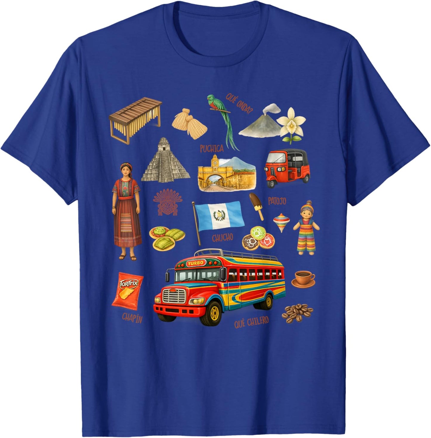 Guatemalan Slang Guatemala Graphic T-Shirt - T-Shirt | Royal