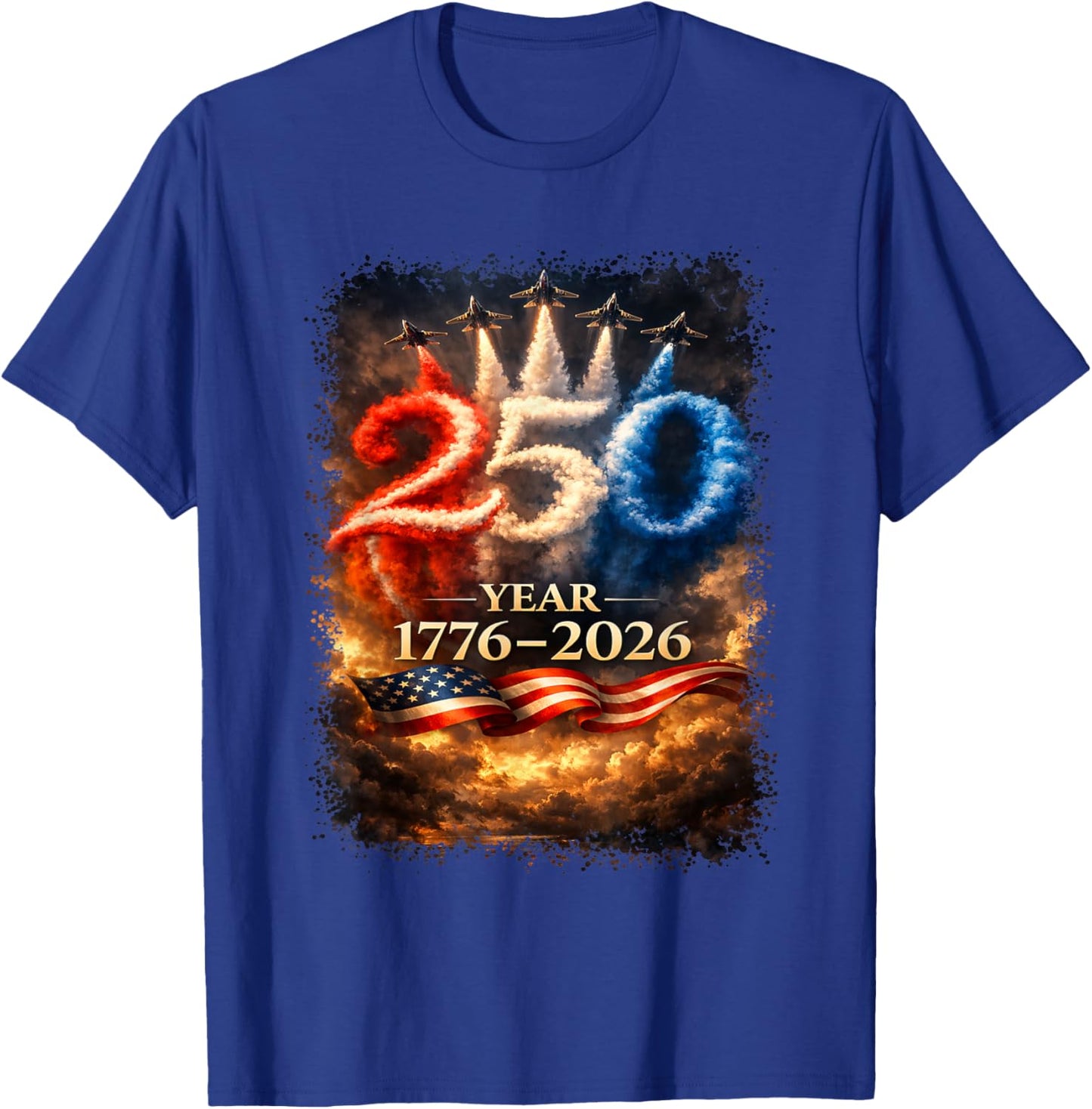 250 Years of American Pride Patriotic Celebration 4th July T-Shirt - T-Shirt | Royal