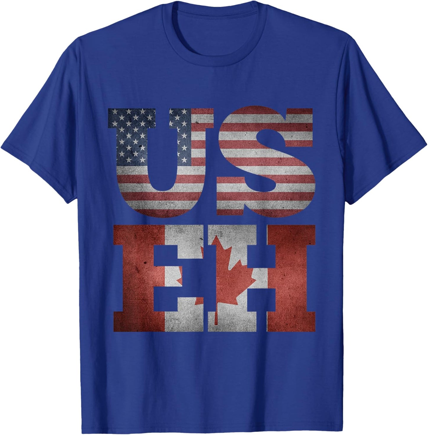 USEH Flag Funny American Canadian friends citizenship party T-Shirt - T-Shirt | Royal