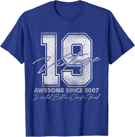 19 Year Old Gifts Vintage 2007 Limited Edition 19th Birthday T-Shirt - T-Shirt | Royal