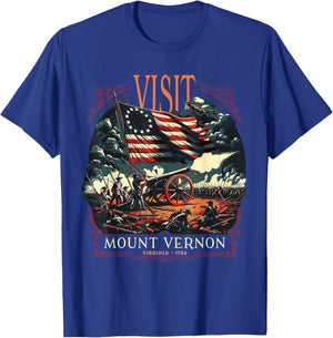 Mount Vernon Virginia Revolutionary War Vintage Style T-Shirt - T-Shirt | Royal