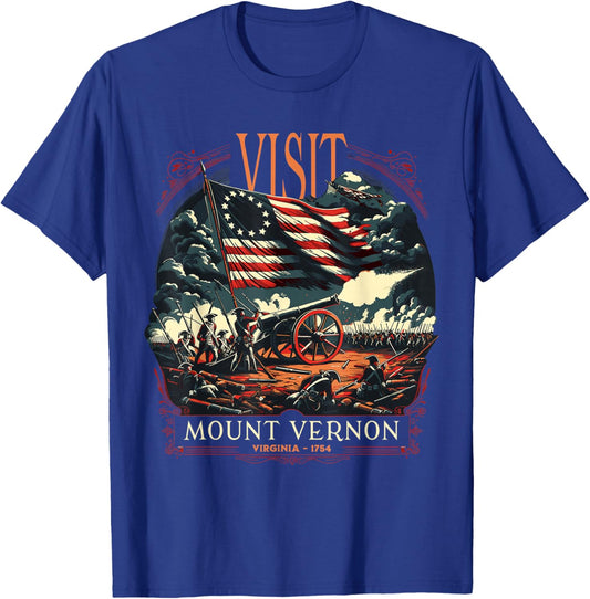 Mount Vernon Virginia Revolutionary War Vintage Style T-Shirt - T-Shirt | Royal