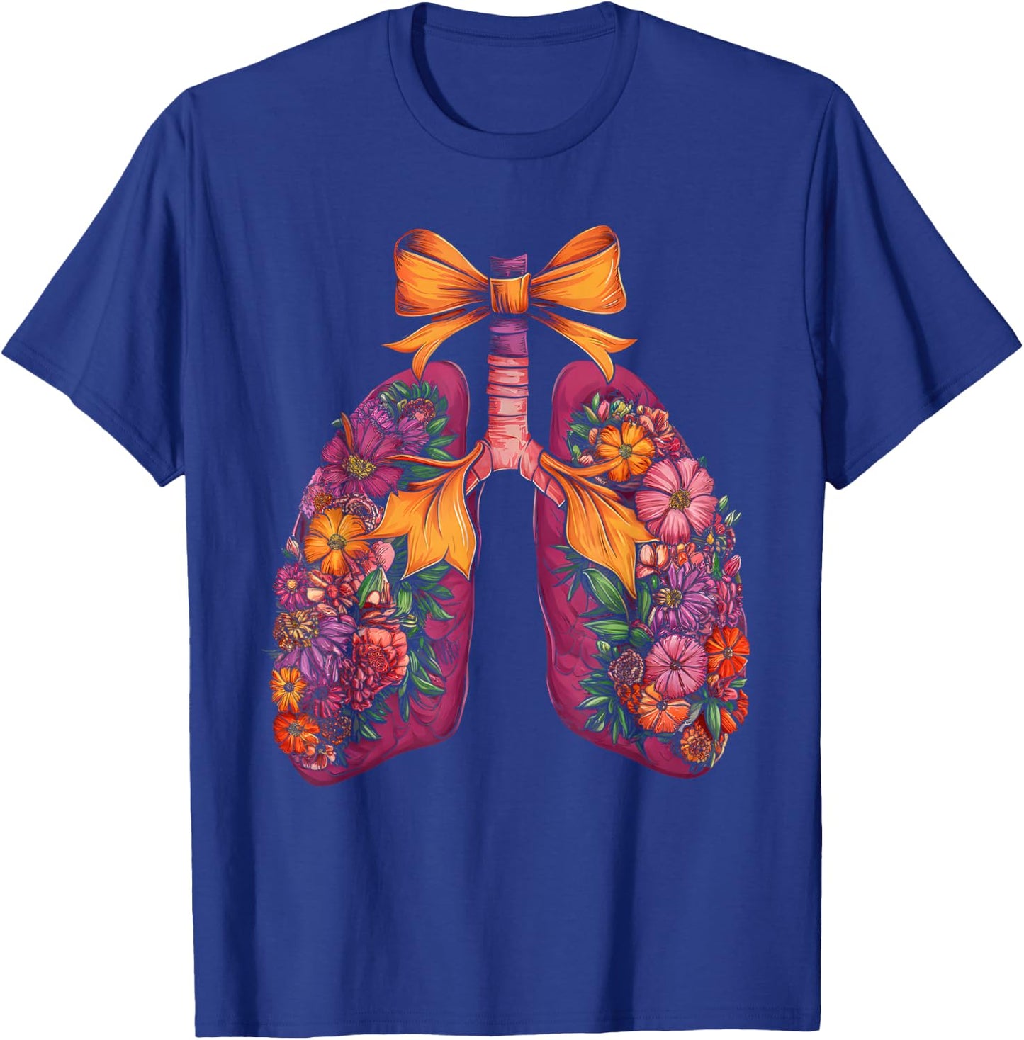 Lungs Flower Halloween Respiratory Therapist bow coquette T-Shirt - T-Shirt | Royal