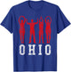 Vintage Ohio People Silhouette O-H I-O Buckeye Home State T-Shirt - T-Shirt | Royal