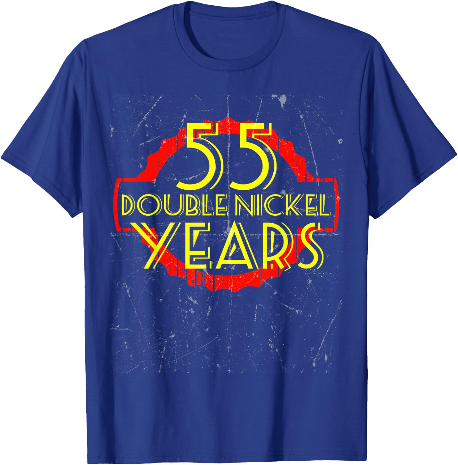 55 Year Old Birthday Shirt Double Nickel Distressed T-Shirt - T-Shirt | Royal