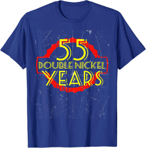 55 Year Old Birthday Shirt Double Nickel Distressed T-Shirt - T-Shirt | Royal