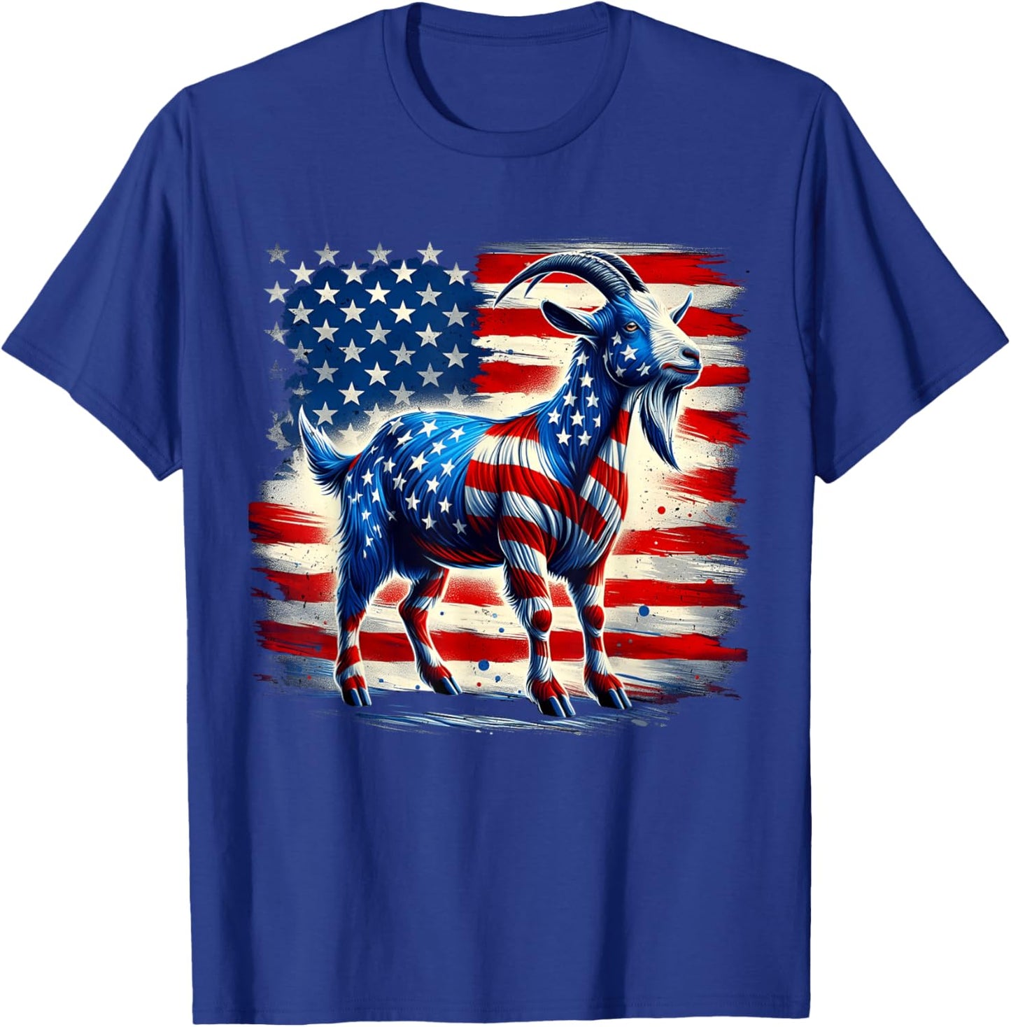 Goat 4th of July American Flag Patriotic Goat Usa T-Shirt - T-Shirt | Royal