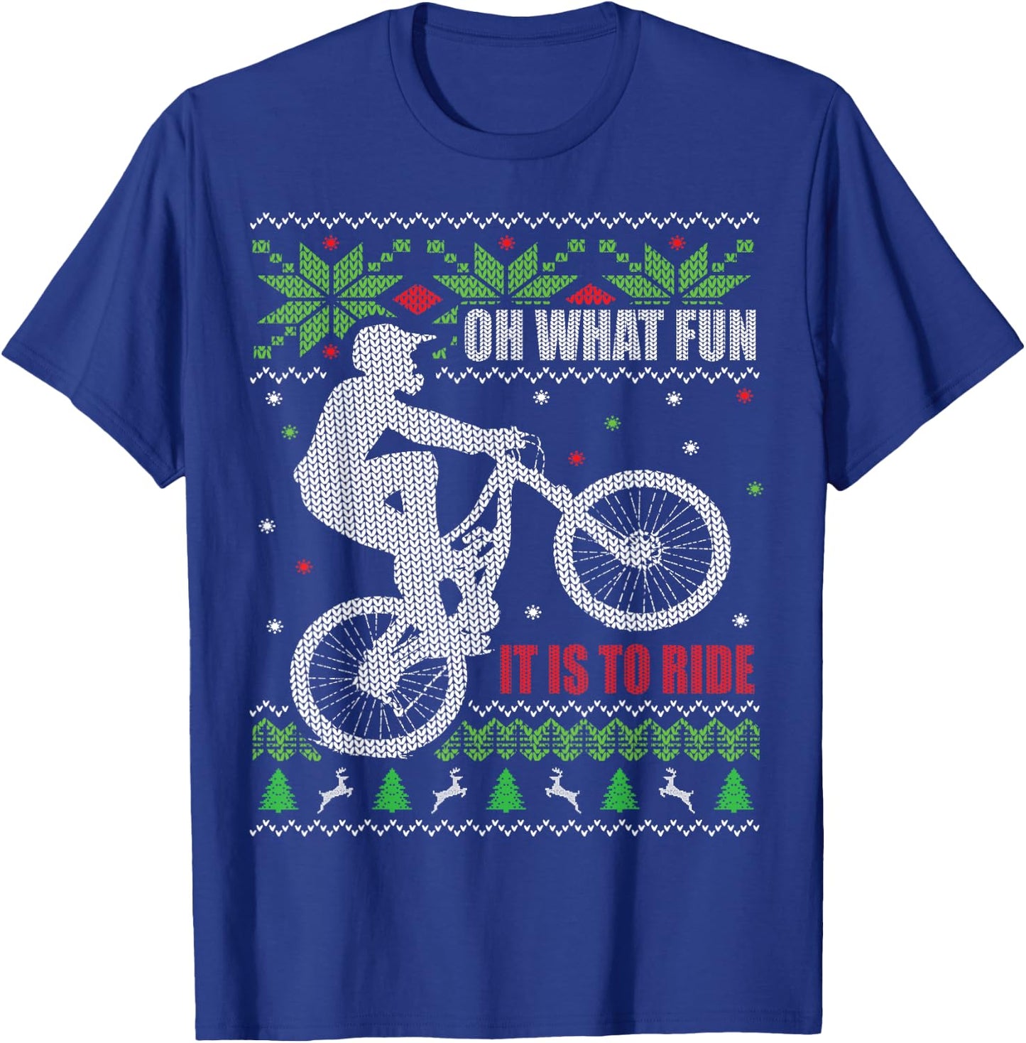 Ugly Christmas, Mountain Bike, Biking, Funny T-Shirt - T-Shirt | Royal