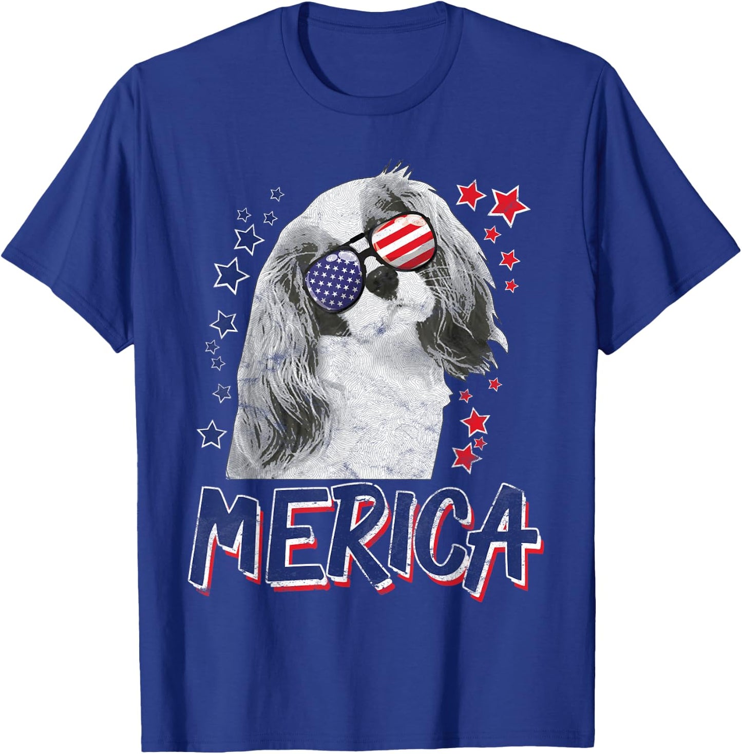 Merica Cavalier King Charles Spaniel Dog 4th Of July USA Men T-Shirt - T-Shirt | Royal