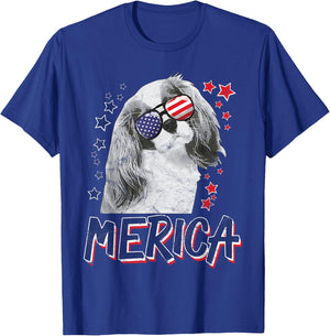 Merica Cavalier King Charles Spaniel Dog 4th Of July USA Men T-Shirt - T-Shirt | Royal