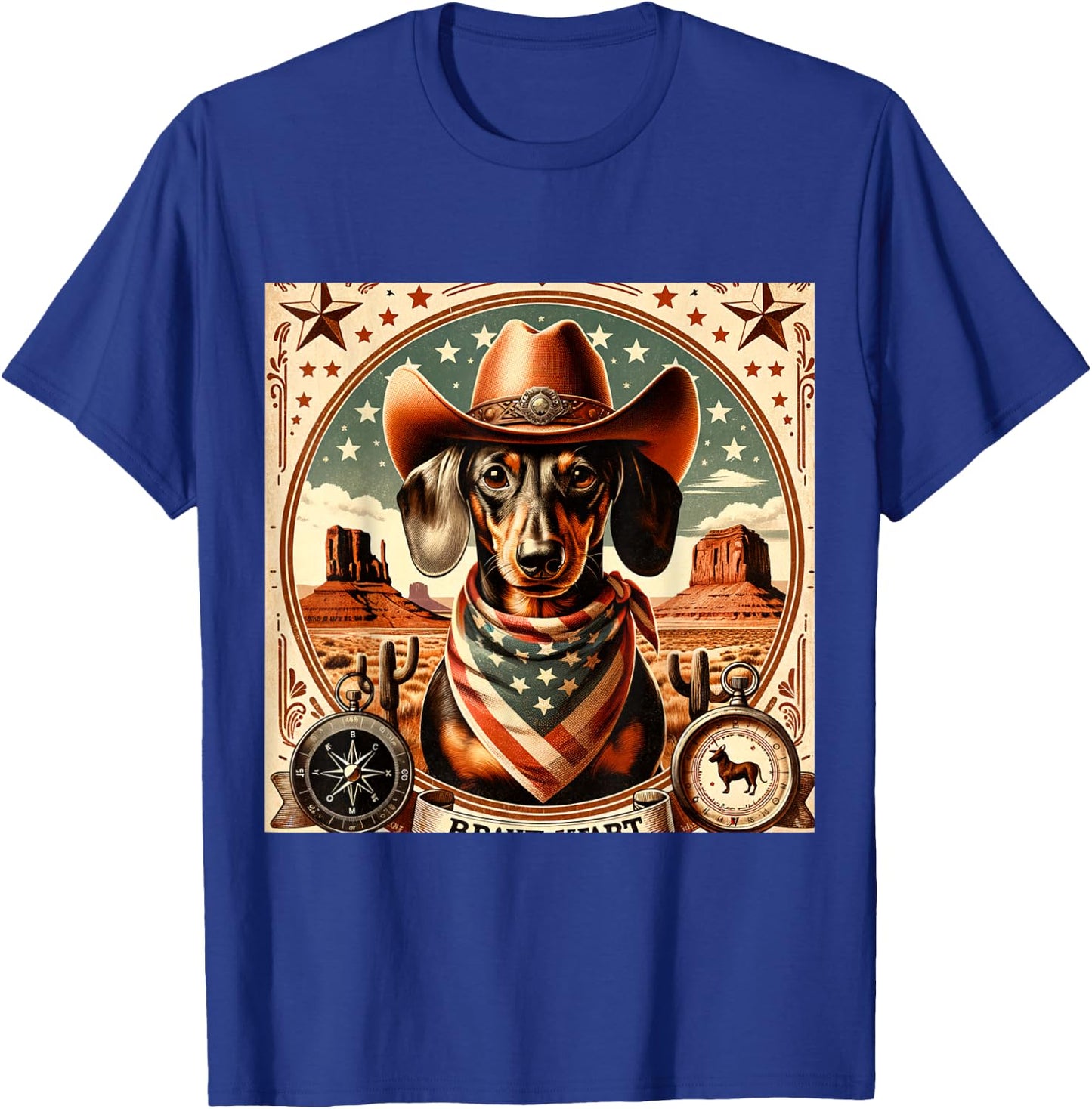Funny Sheriff Dog Shirt Dachshund Dog Mom Dad Wild West Women Kids T-Shirt - T-Shirt | Royal