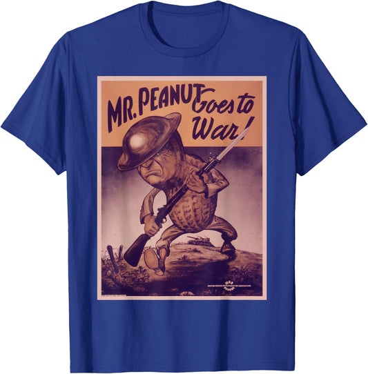 Vintage poster - Mr. Peanut Goes to War T-Shirt - T-Shirt | Royal