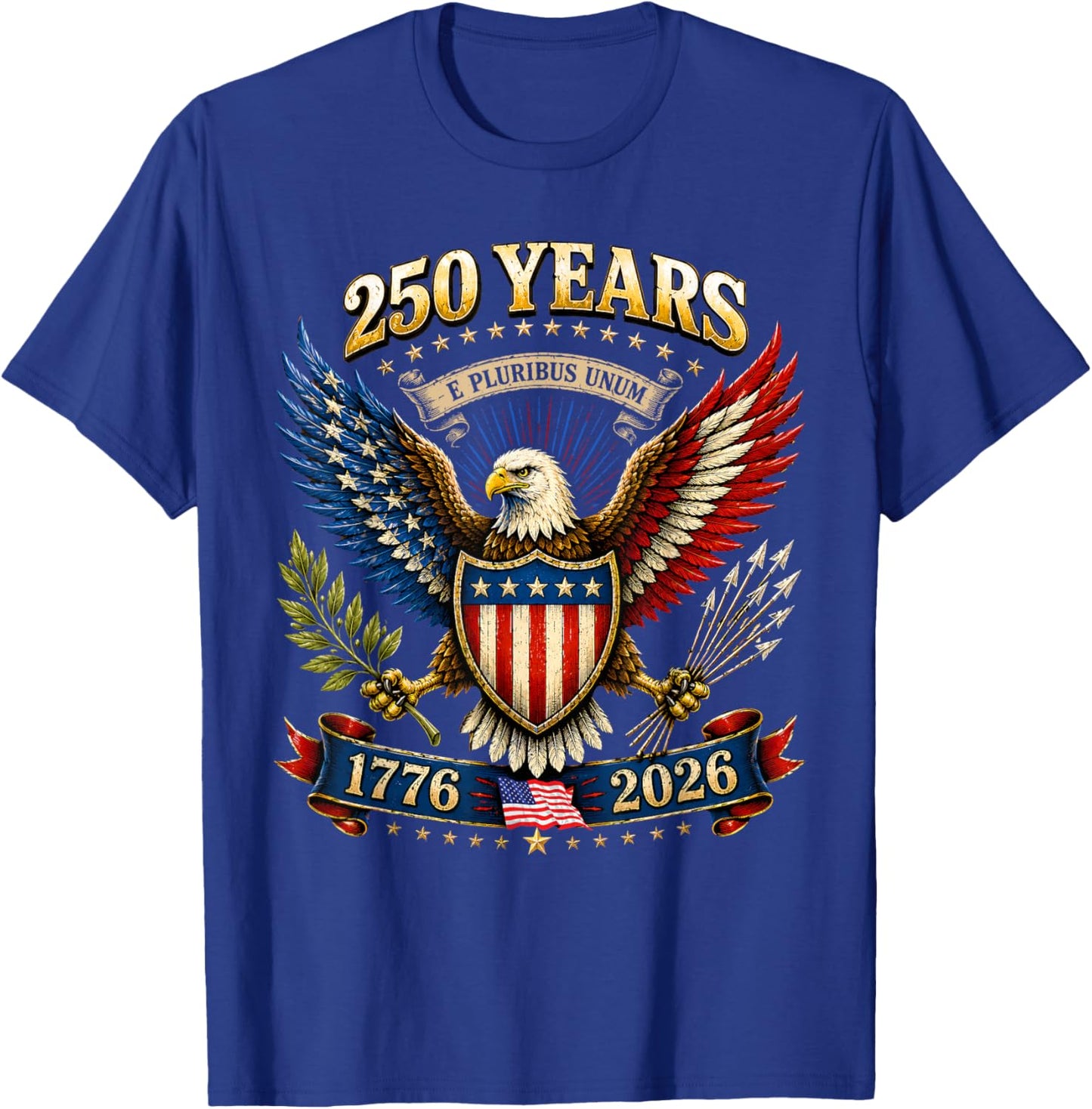 250 Years America 1776 2026 250th Anniversary 4th July Men T-Shirt - T-Shirt | Royal