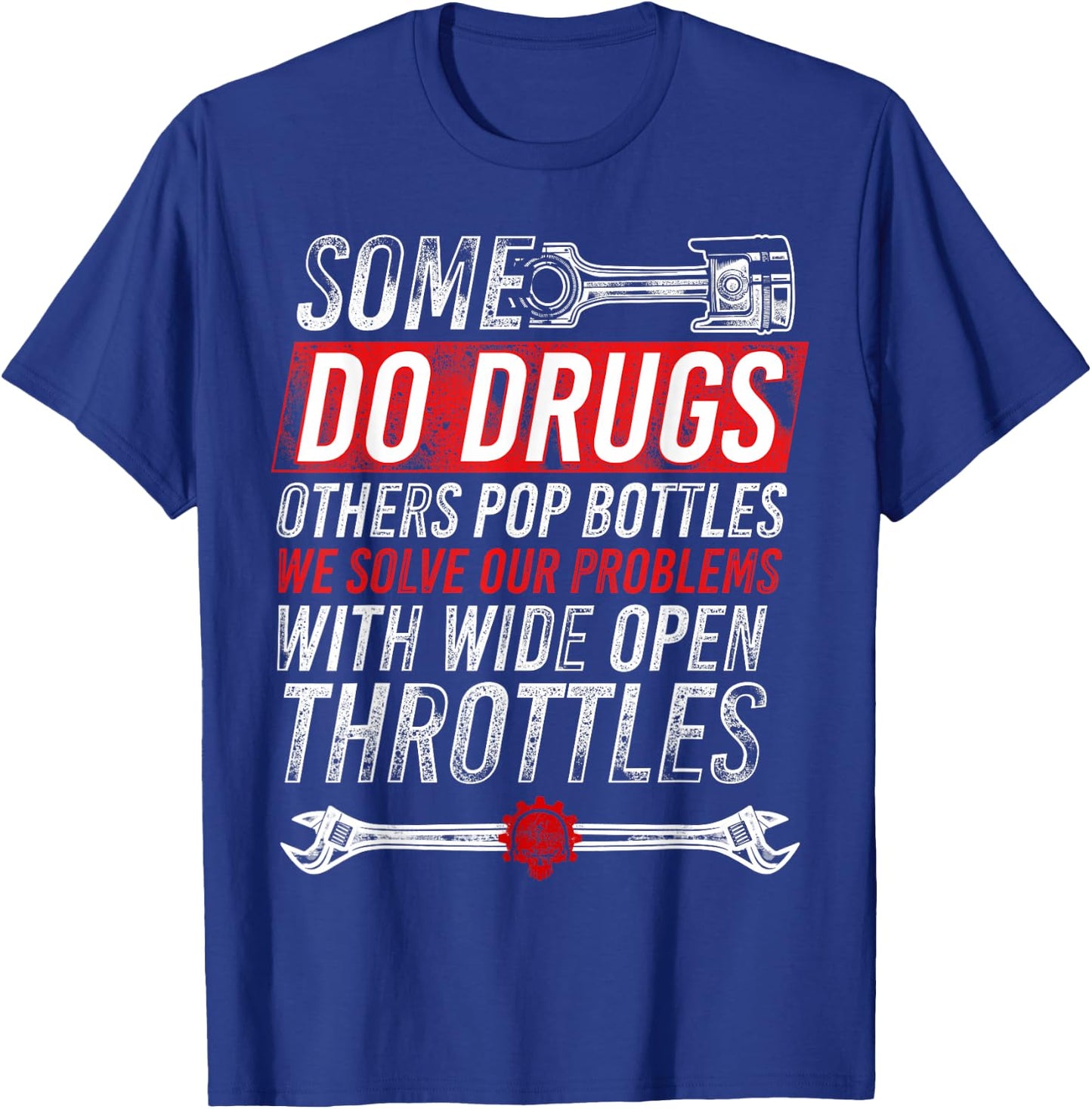 Wide Open Throttle - Car or Truck Racing T-Shirt - T-Shirt | Royal