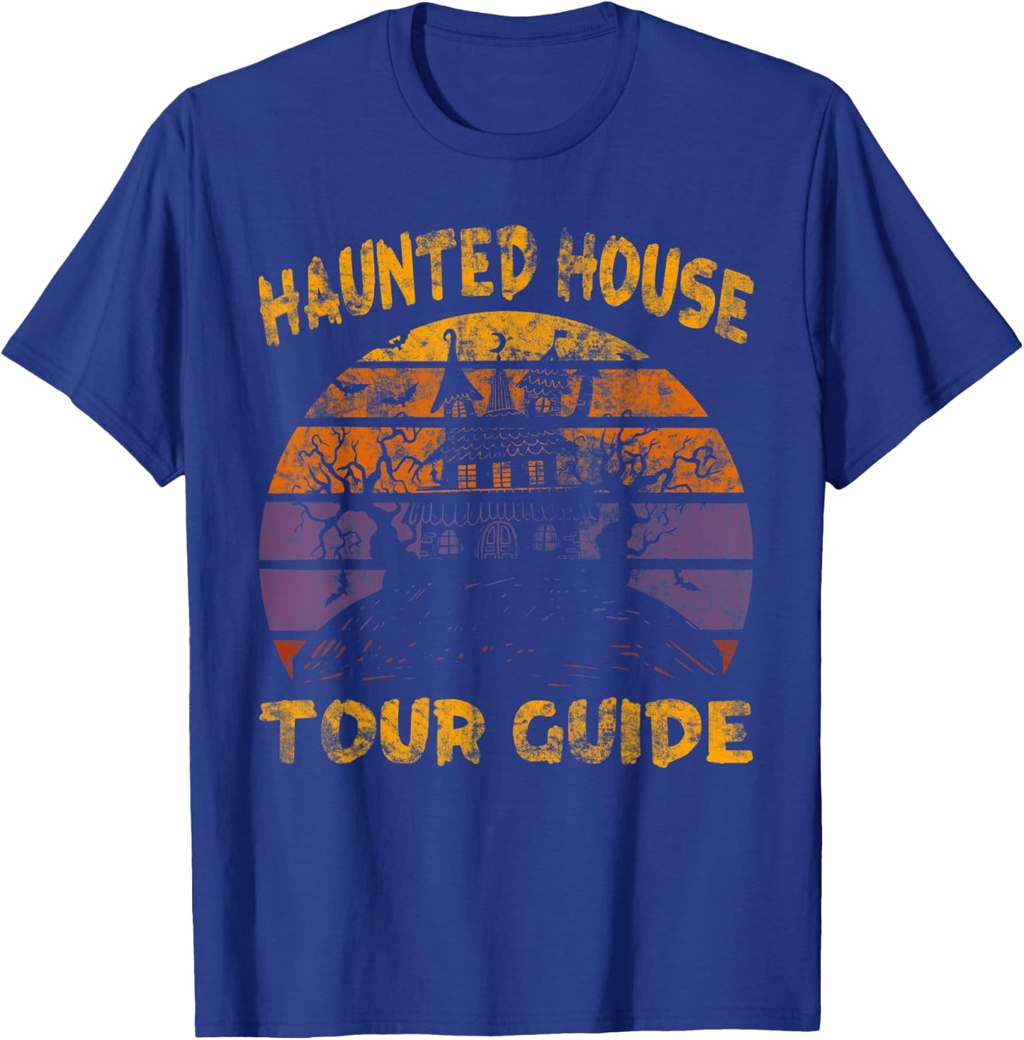 Vintage Haunted House Tour Guide Funny Retro T-Shirt - T-Shirt | Royal