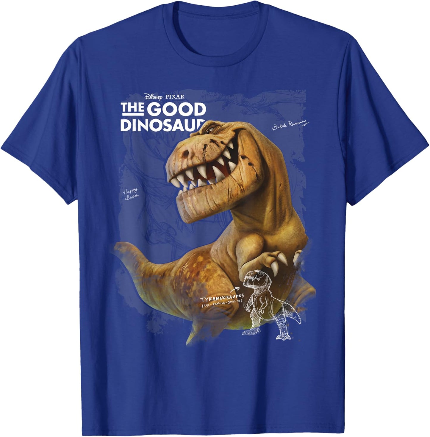 Disney Pixar The Good Dinosaur Butch Rex Overlay Portrait T-Shirt - T-Shirt | Royal
