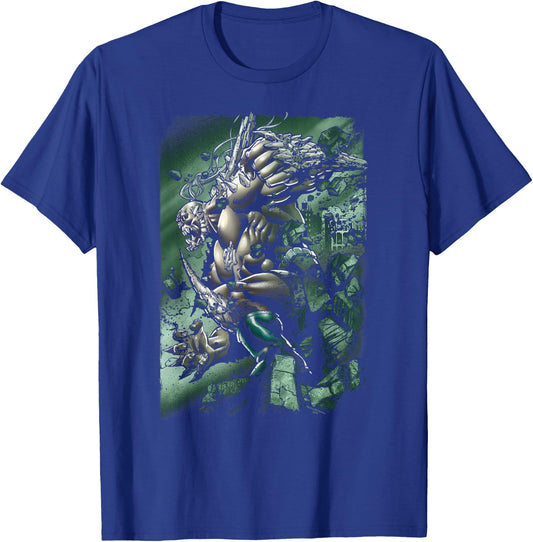 DC Comics Superman Doomsday Destruction - -Adults, Black, Small, Short Sleeve, Cotton Blend T-Shirt - T-Shirt | Royal