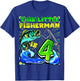 Fishing Birthday Shirt 4 Year Old Boy Fisher 4th Bday Kids T-Shirt - T-Shirt | Royal