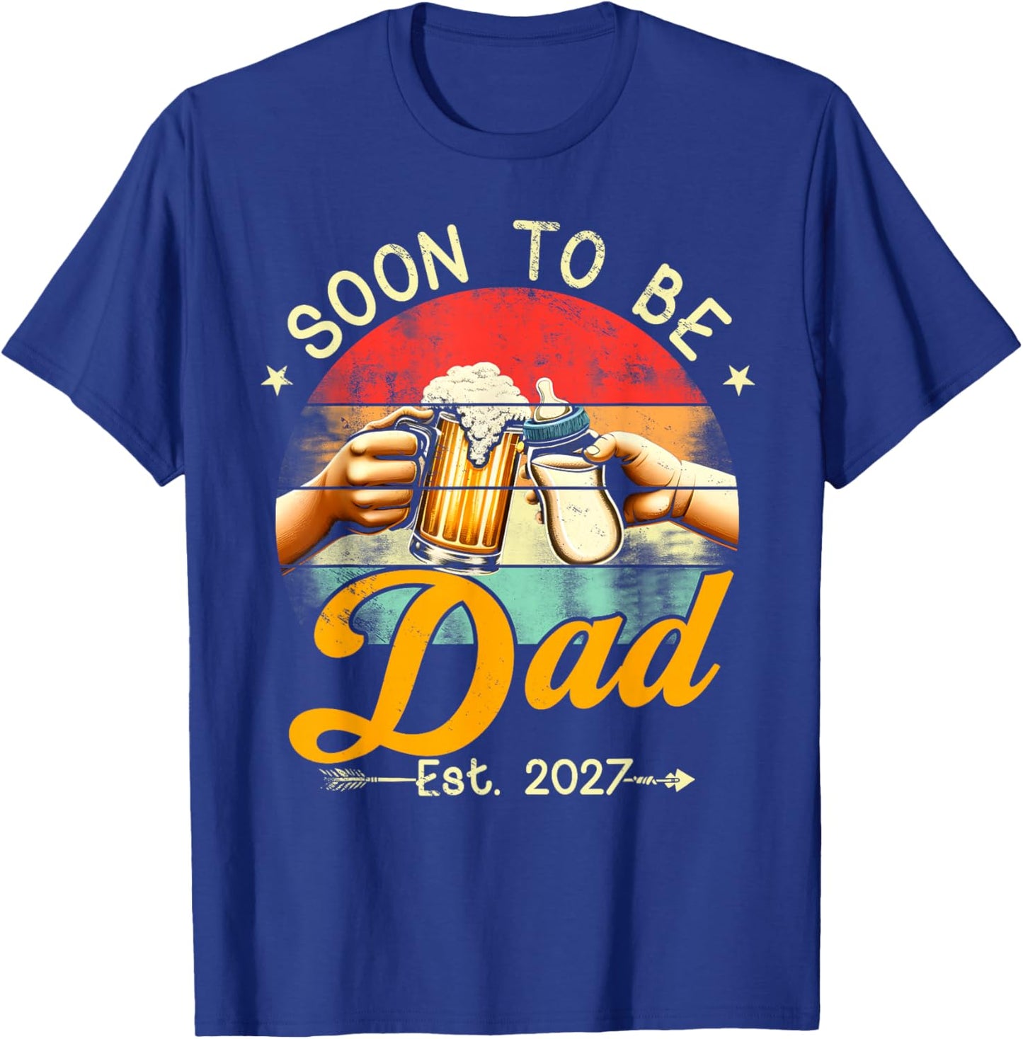 Soon to Be Dad 2027 Retro Pregnancy Announcement Dad T-Shirt - T-Shirt | Royal