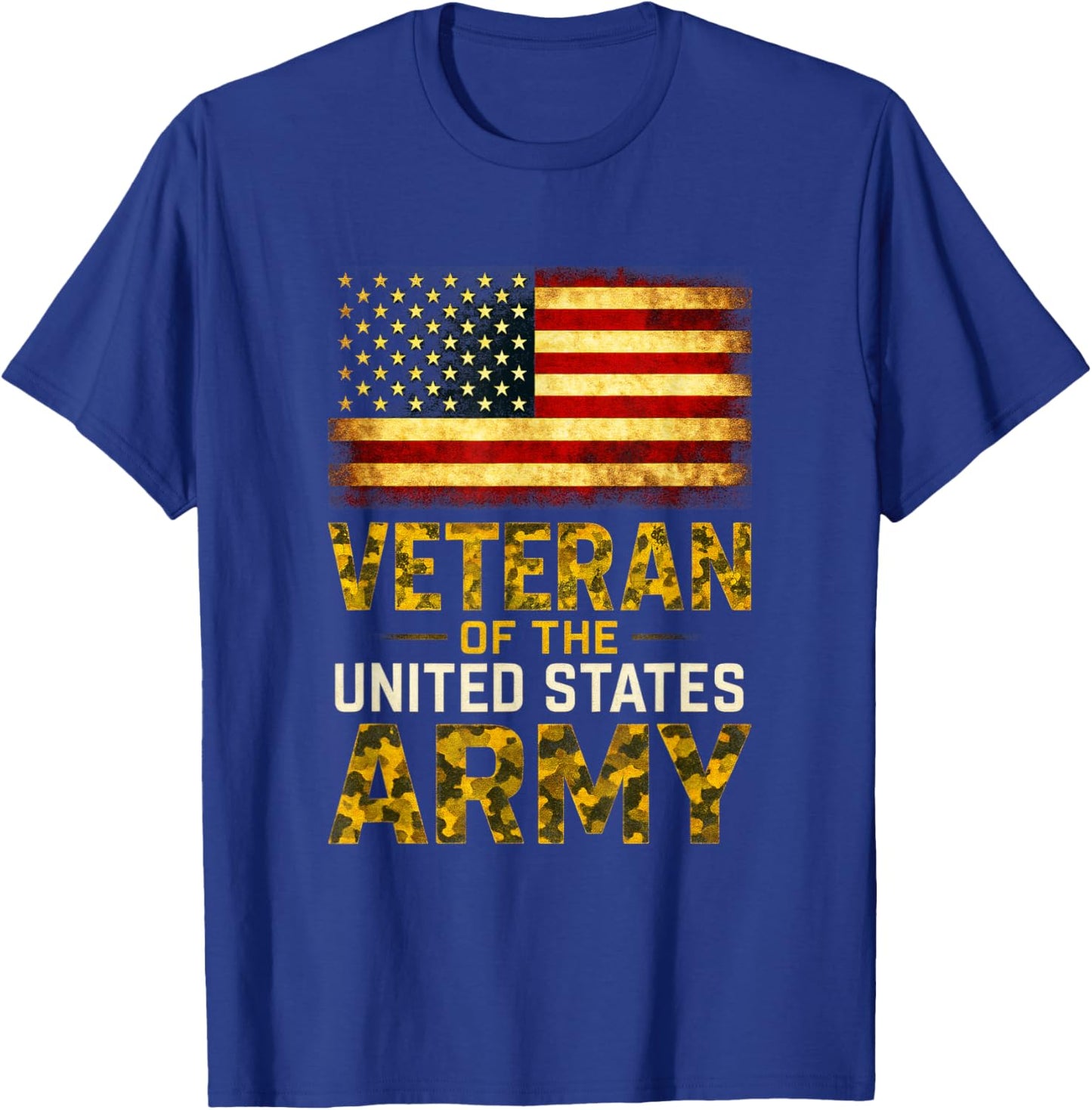 Veteran of The United States Army - Patriotic USA Flag T-Shirt - T-Shirt | Royal