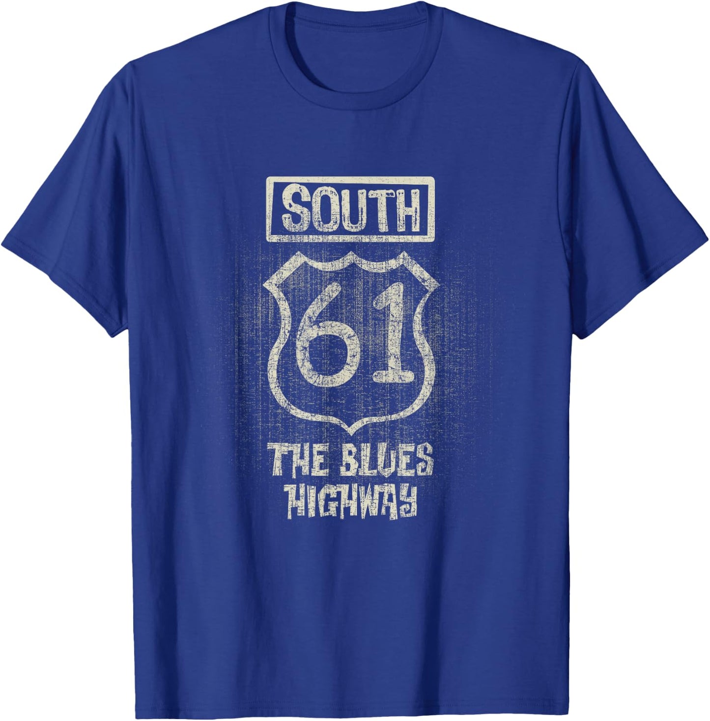 South 61 The Blues Highway Vintage T-Shirt - T-Shirt | Royal
