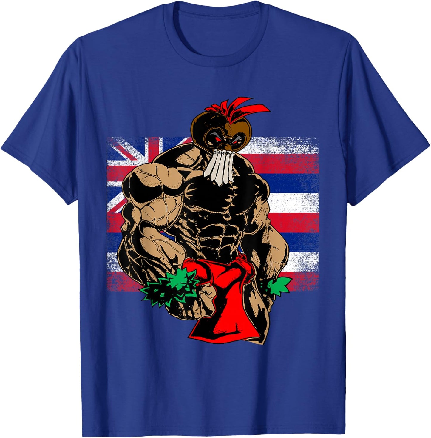 Hawaii Warrior T Shirt Hawaiian Flag Kanaka Maoli Men Women T-Shirt - T-Shirt | Royal
