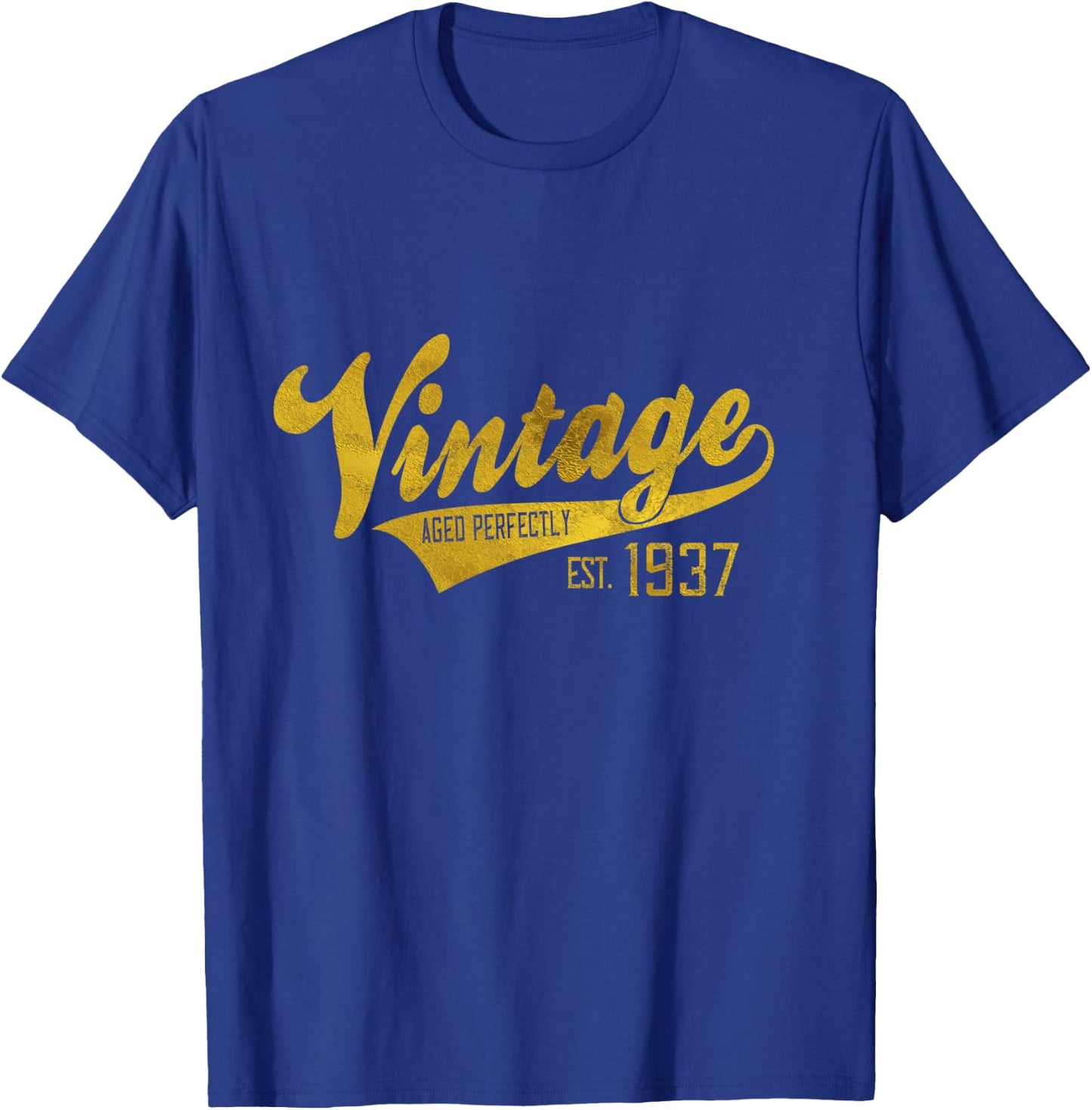 Vintage Est 1937 82 yrs old B-day 82nd Birthday Gift T-Shirt - T-Shirt | Royal