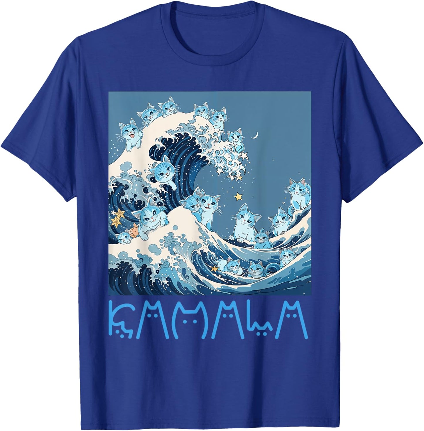 Kamala Harris Blue Cats Wave - Funny for Cat Owners Men Women Girls Kids T-Shirt - T-Shirt | Royal