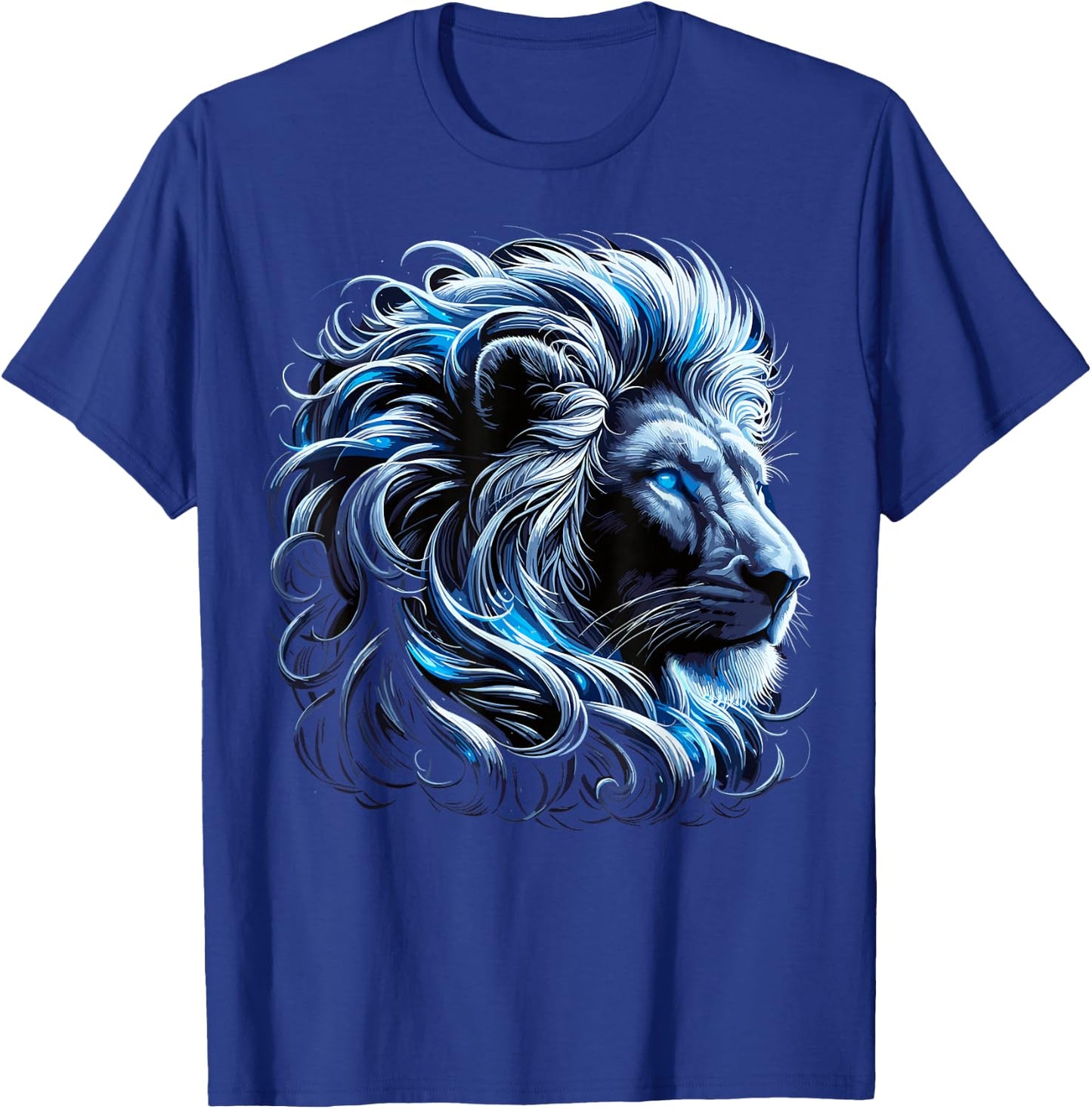 Lion Blue Eyes Zoo Animal Lion T-Shirt - T-Shirt | Royal