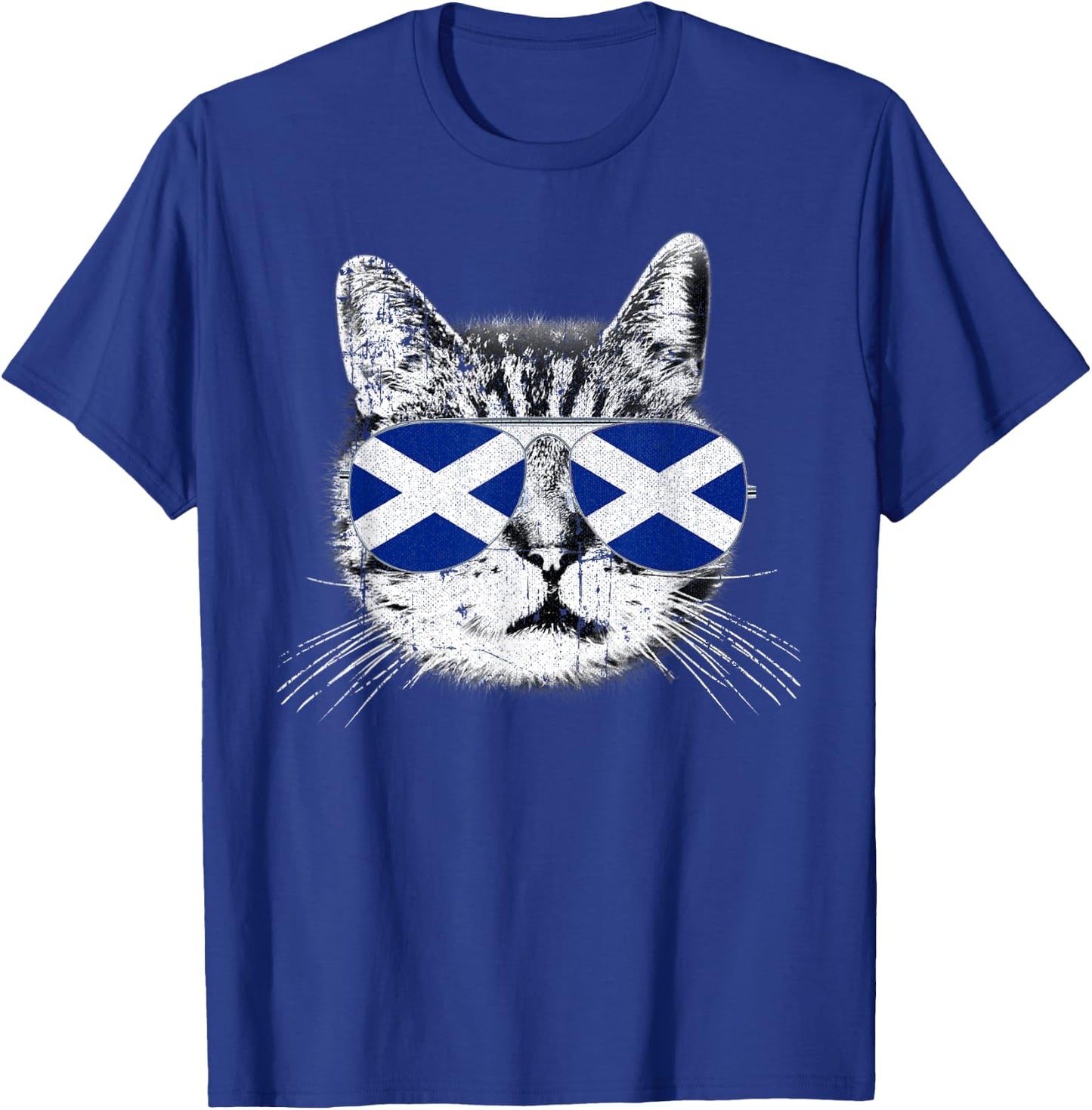 Scotland Scottish Flag Scot Cat Pride UK Men Women Gift T-Shirt - T-Shirt | Royal