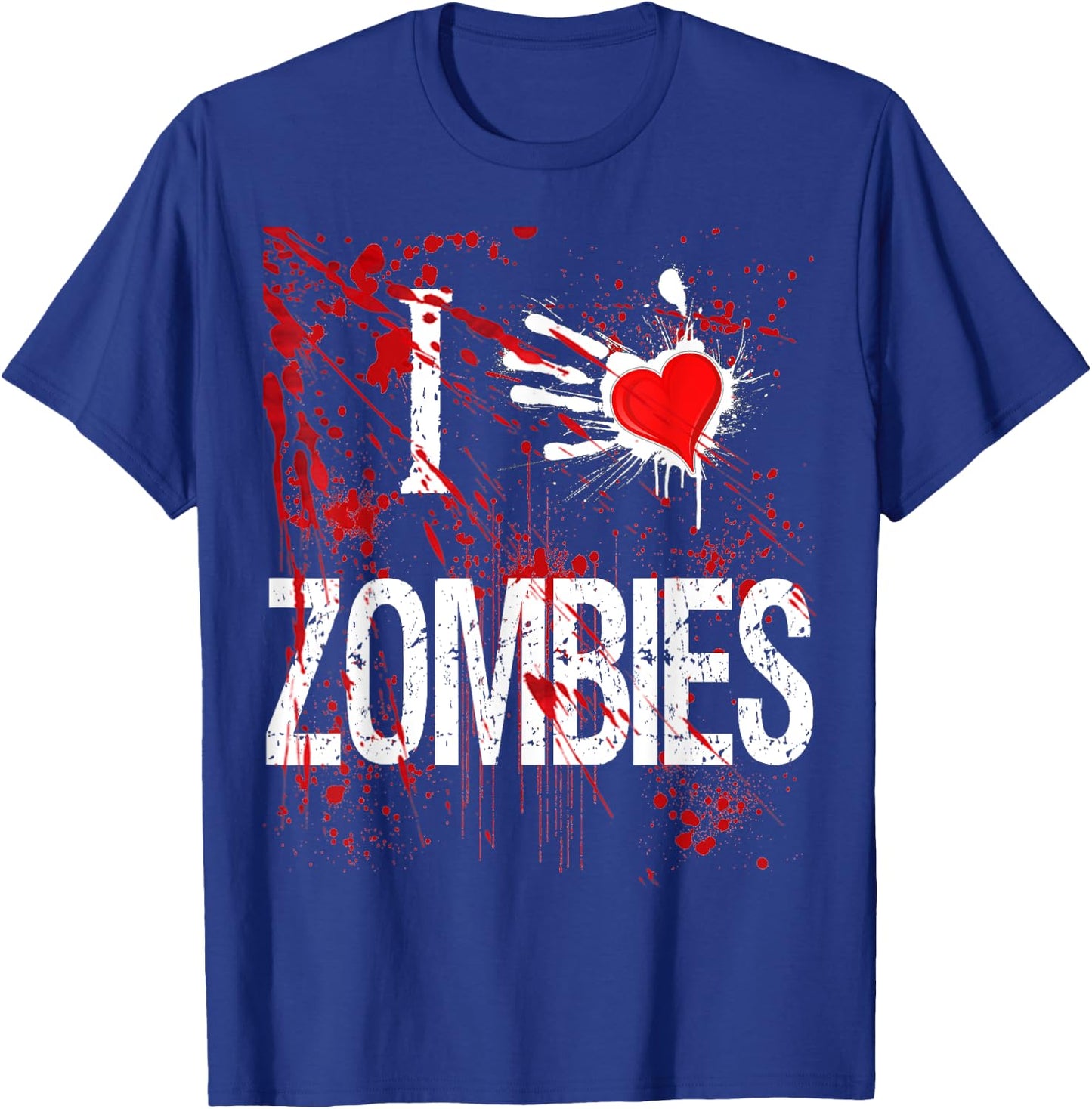 Halloween Custom I Love Zombies Heart Shirt T-Shirt - T-Shirt | Royal