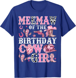 Meemaw Of The Birthday Cow-Girl Rodeo Cow Girl Birthday T-Shirt - T-Shirt | Royal