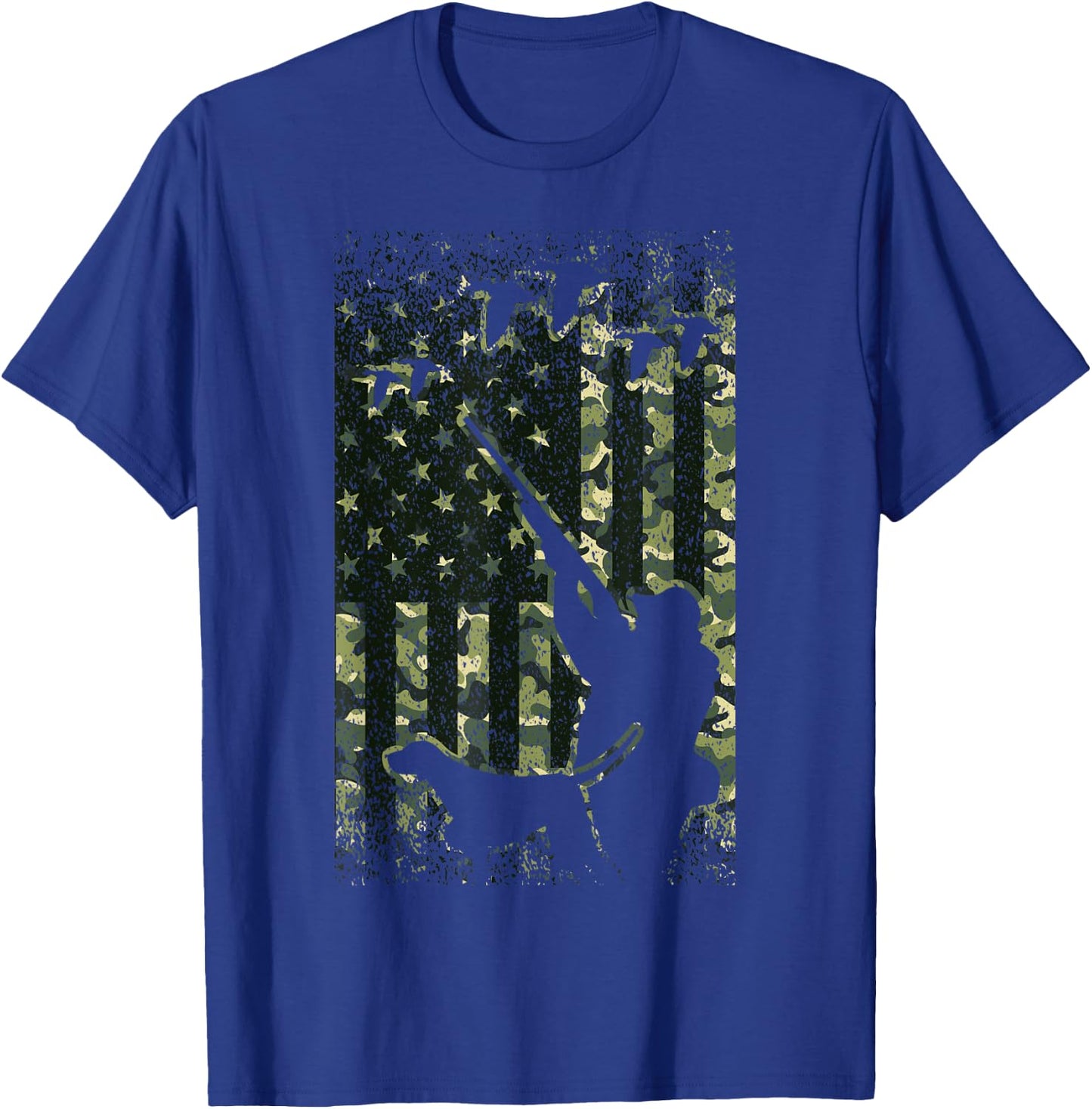 Duck Hunting Shirts American Flag Hunter Camo Gifts T-Shirt - T-Shirt | Royal