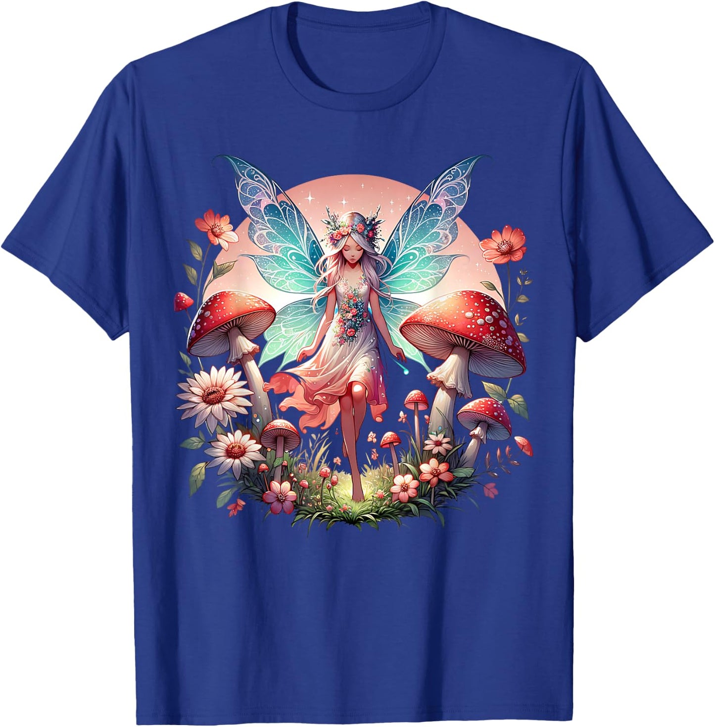 Enchanted Forest Fairy Fantasy Mystical Butterfly & Floral T-Shirt - T-Shirt | Royal