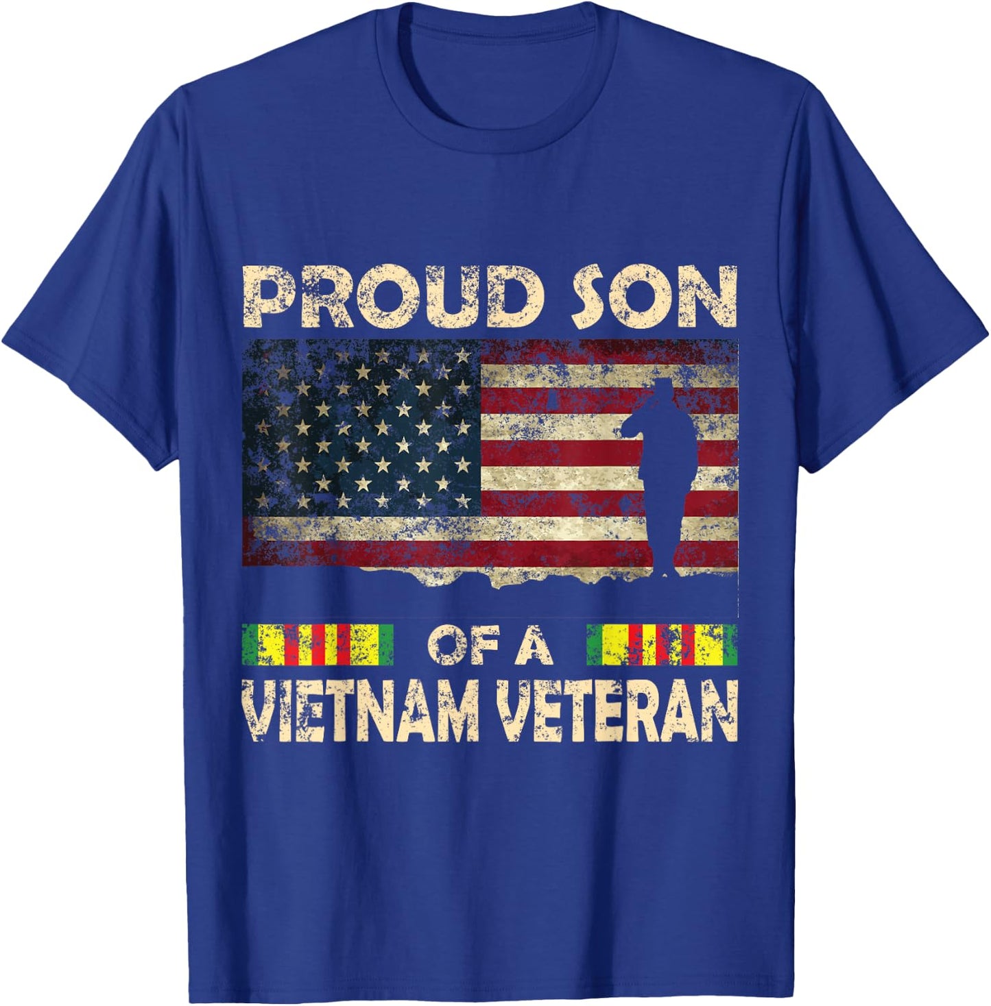 Proud son of Vietnam Veteran Shirt American Flag Women Men T-Shirt - T-Shirt | Royal