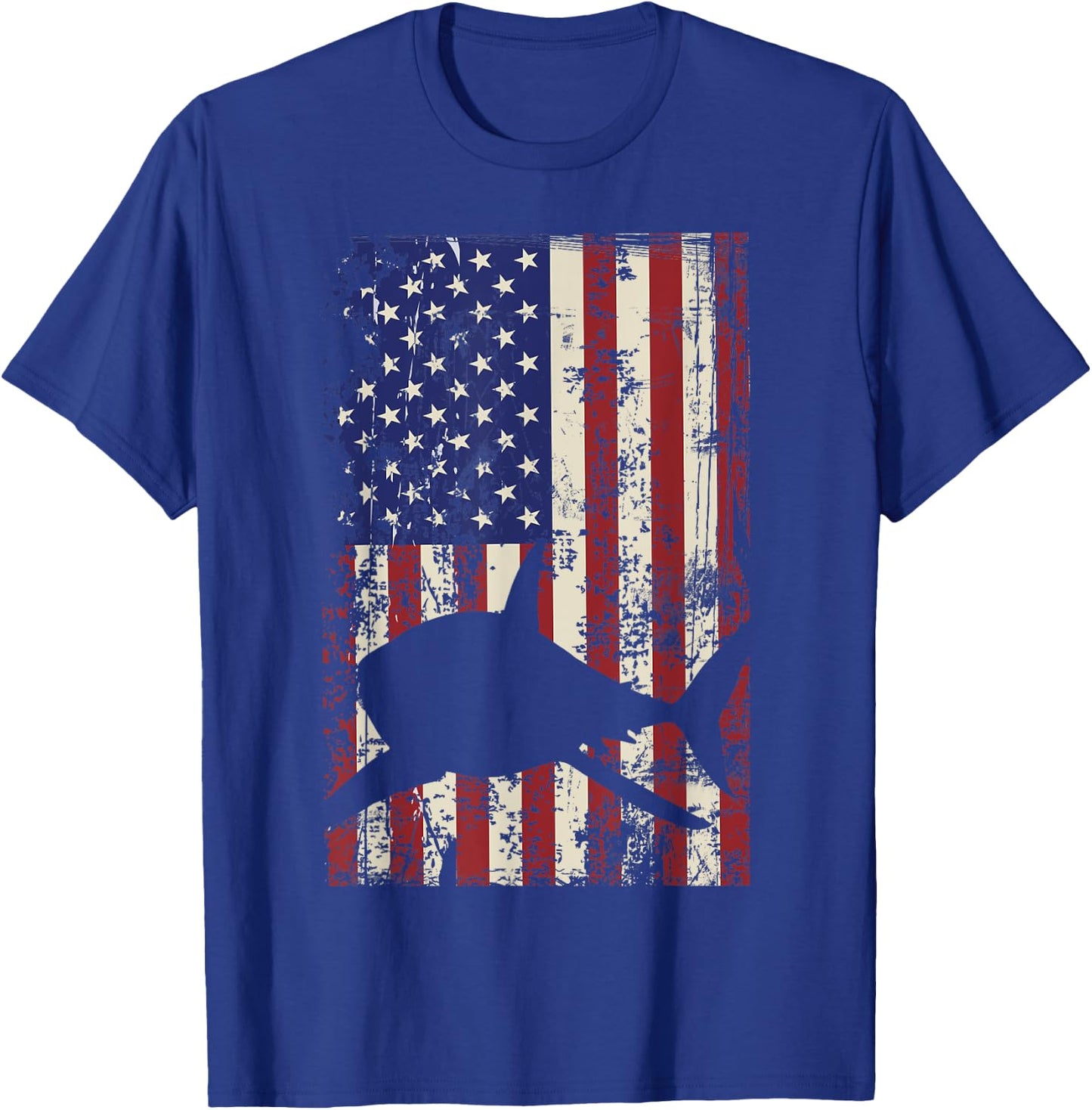 American Shark Flag 4th of July Patriotic Kids Men T-Shirt - T-Shirt | Royal