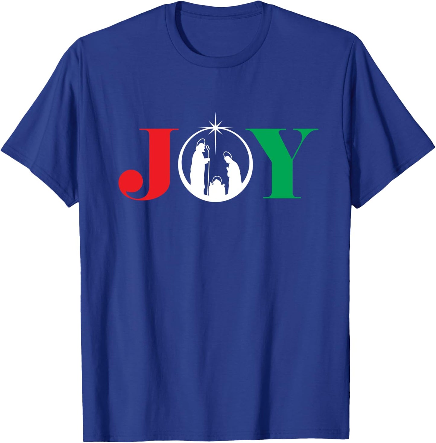 Joy Christmas Holiday Gift Nativity Jesus Ornament Xmas Star T-Shirt - T-Shirt | Royal