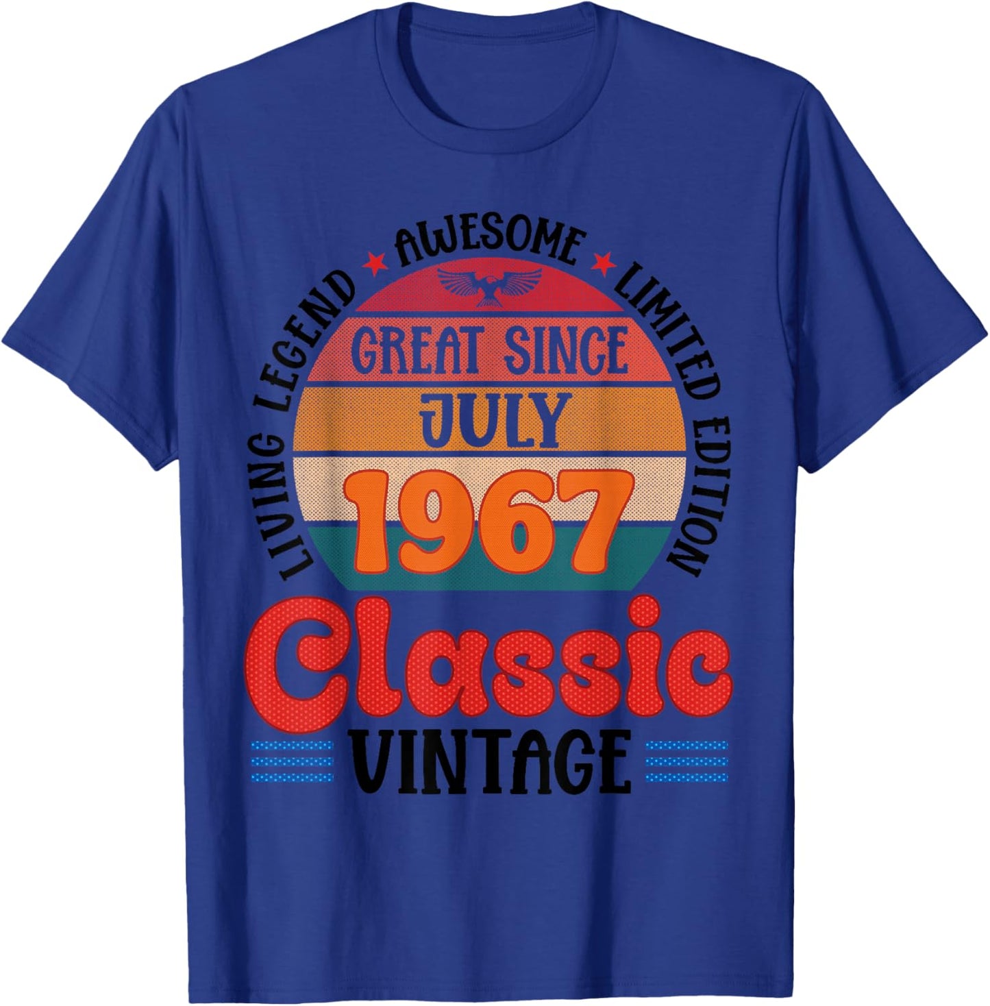 Great Since July 1967 Classic Vintage Legend At 59 Years Old T-Shirt - T-Shirt | Royal