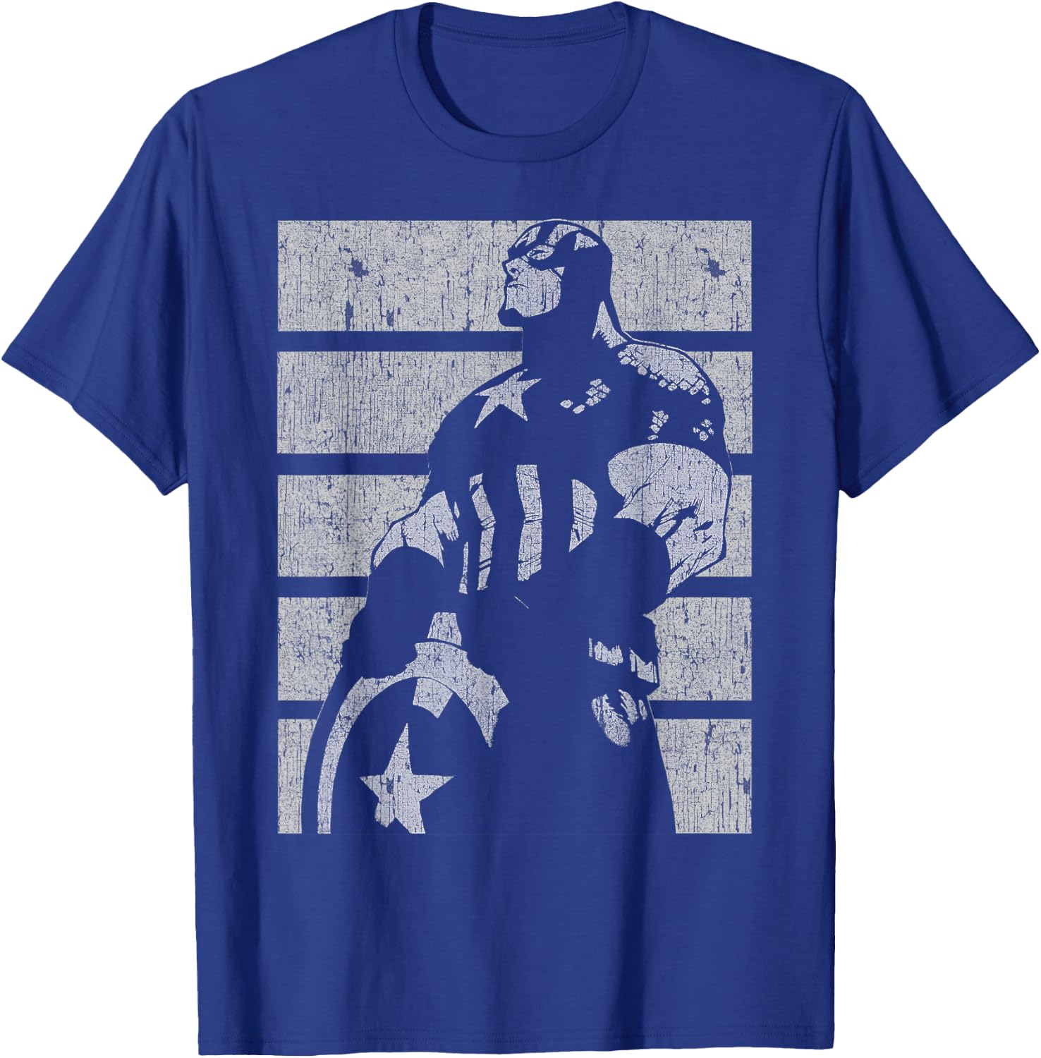 Marvel Avengers Vintage Captain America Retro Silhouette Small T-Shirt - T-Shirt | Royal