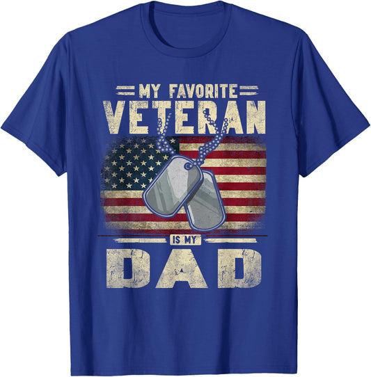 Father's Day Veterans Day My Favorite Veteran Is My Dad T-Shirt - T-Shirt | Royal
