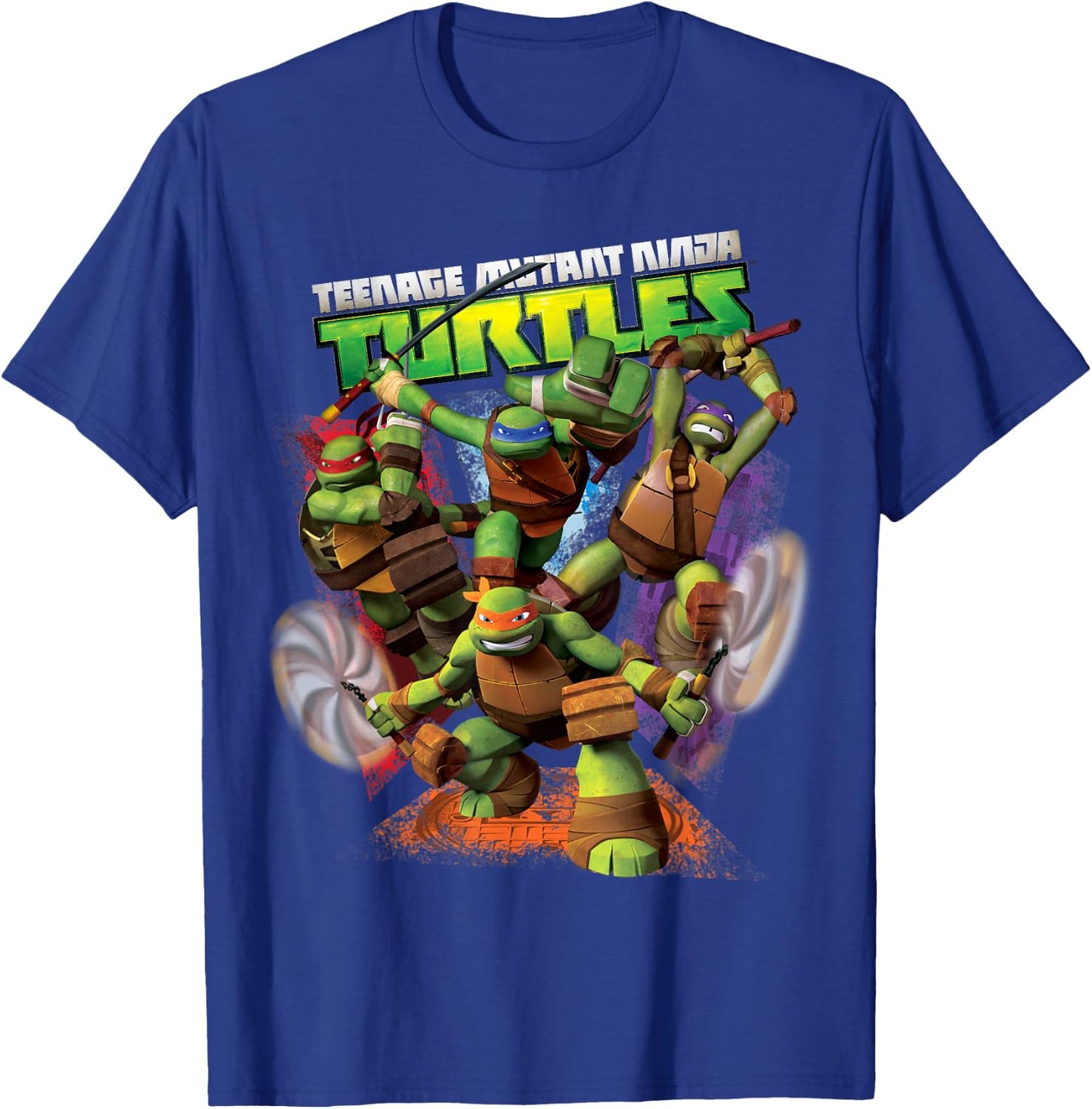 Teenage Mutant Ninja Turtles Action Fighting T-Shirt - T-Shirt | Royal