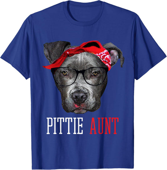 Pittie Aunt Auntie Pitbull Dog Lovers Gift Women T-Shirt - T-Shirt | Royal