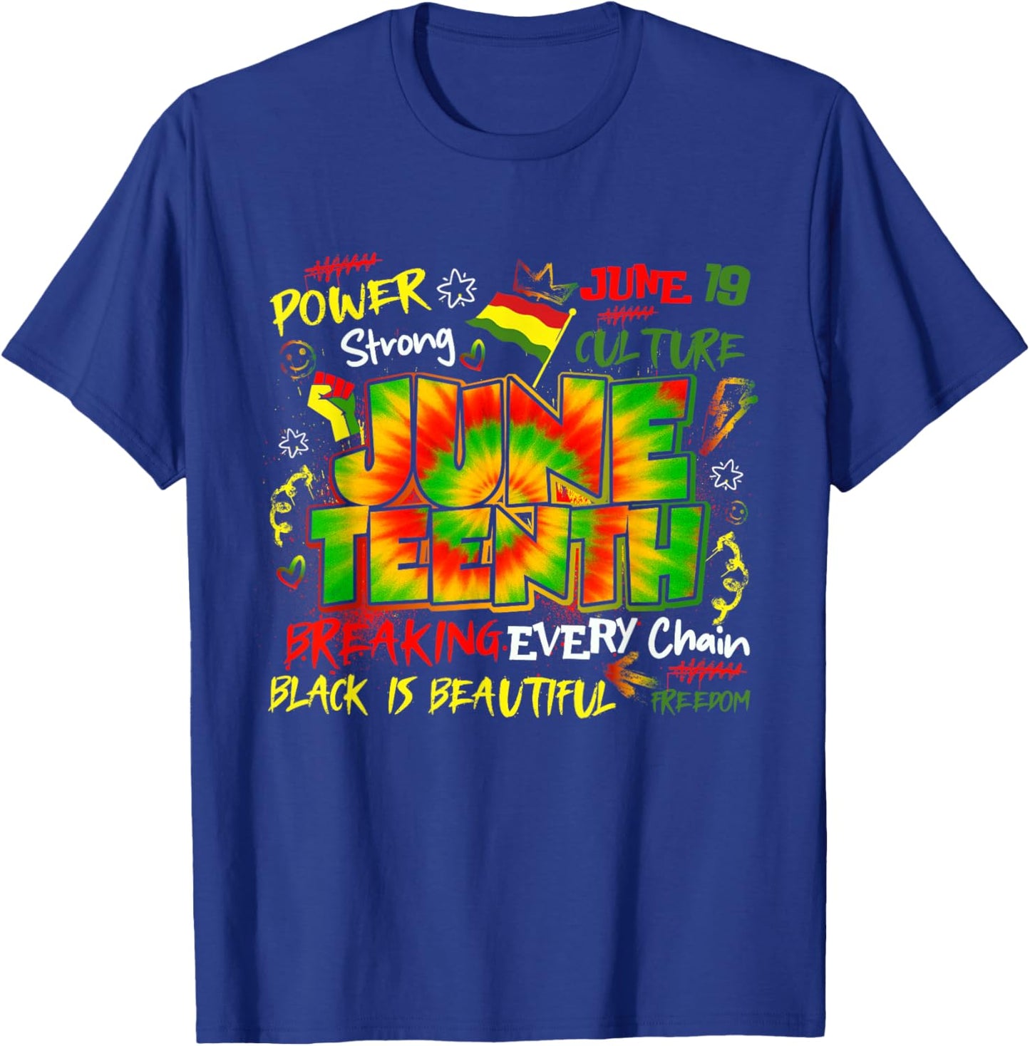 Juneteenth Breaking Every Chain Since 1865 Freedom Day T-Shirt - T-Shirt | Royal