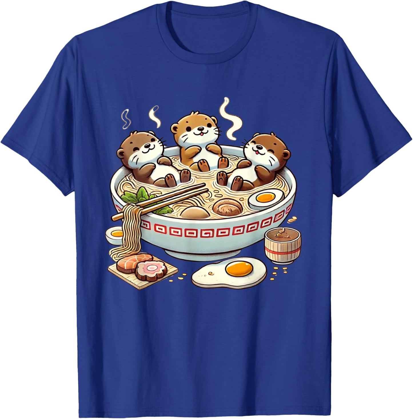 Kawaii Otter Shirt Japanese Ramen noodles Soup Otter Lover T-Shirt - T-Shirt | Royal