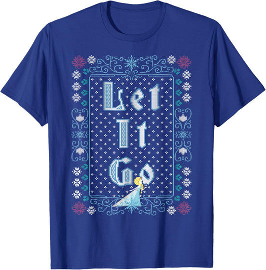 Disney Frozen Elsa Let It Go Ugly Christmas Sweater T-Shirt - T-Shirt | Royal